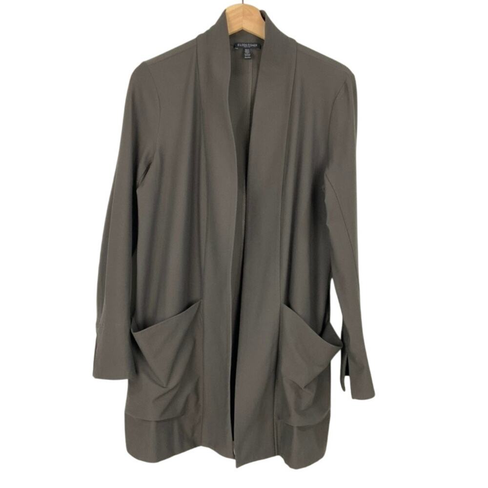 Eileen Fisher Washable Stretch Crepe Kimono Jacket Women's Size Medium Petite